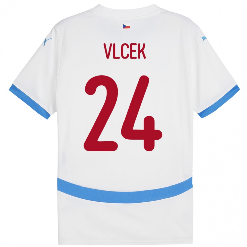 Kids Football Czech Republic Tomas Vlcek #24 White Away Jersey 24-26 T-Shirt Canada