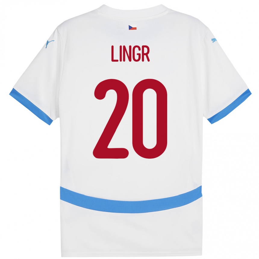 Kids Football Czech Republic Ondrej Lingr #20 White Away Jersey 24-26 T-Shirt Canada