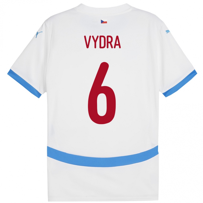 Kids Football Czech Republic Patrik Vydra #6 White Away Jersey 24-26 T-Shirt Canada