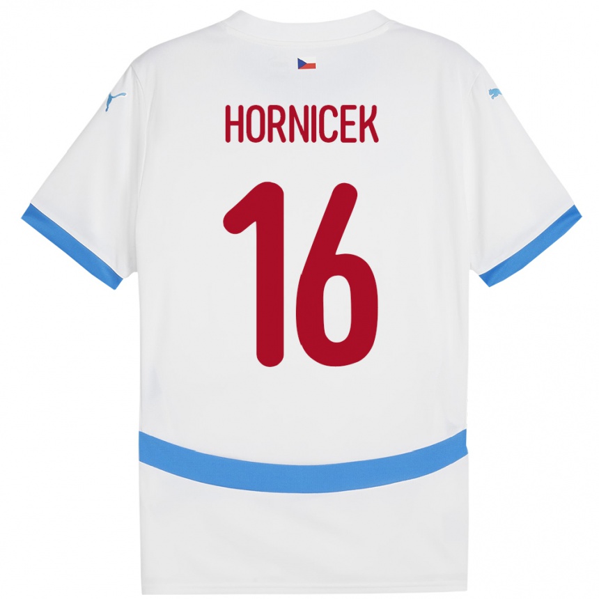 Kids Football Czech Republic Lukas Hornicek #16 White Away Jersey 24-26 T-Shirt Canada