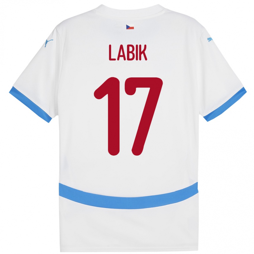 Kids Football Czech Republic Albert Labik #17 White Away Jersey 24-26 T-Shirt Canada