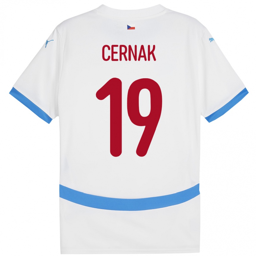 Kids Football Czech Republic Michal Cernak #19 White Away Jersey 24-26 T-Shirt Canada