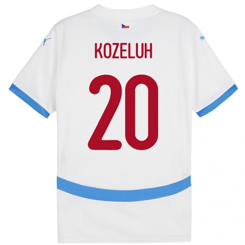 Kids Football Czech Republic Josef Kozeluh #20 White Away Jersey 24-26 T-Shirt Canada