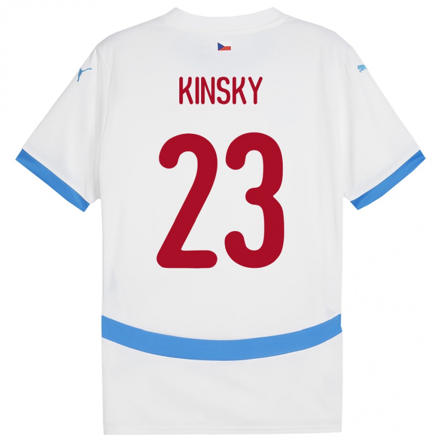 Kids Football Czech Republic Antonin Kinsky #23 White Away Jersey 24-26 T-Shirt Canada