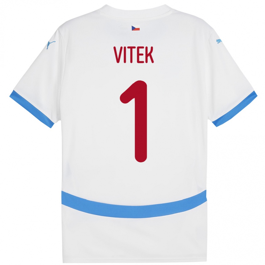 Kids Football Czech Republic Radek Vitek #1 White Away Jersey 24-26 T-Shirt Canada