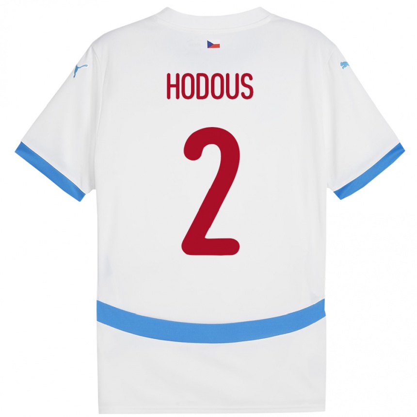 Kids Football Czech Republic Petr Hodous #2 White Away Jersey 24-26 T-Shirt Canada