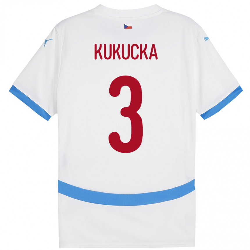 Kids Football Czech Republic Ondrej Kukucka #3 White Away Jersey 24-26 T-Shirt Canada