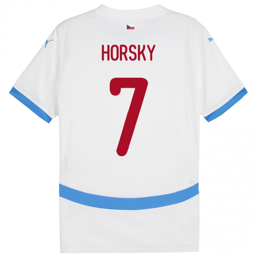 Kids Football Czech Republic Filip Horsky #7 White Away Jersey 24-26 T-Shirt Canada