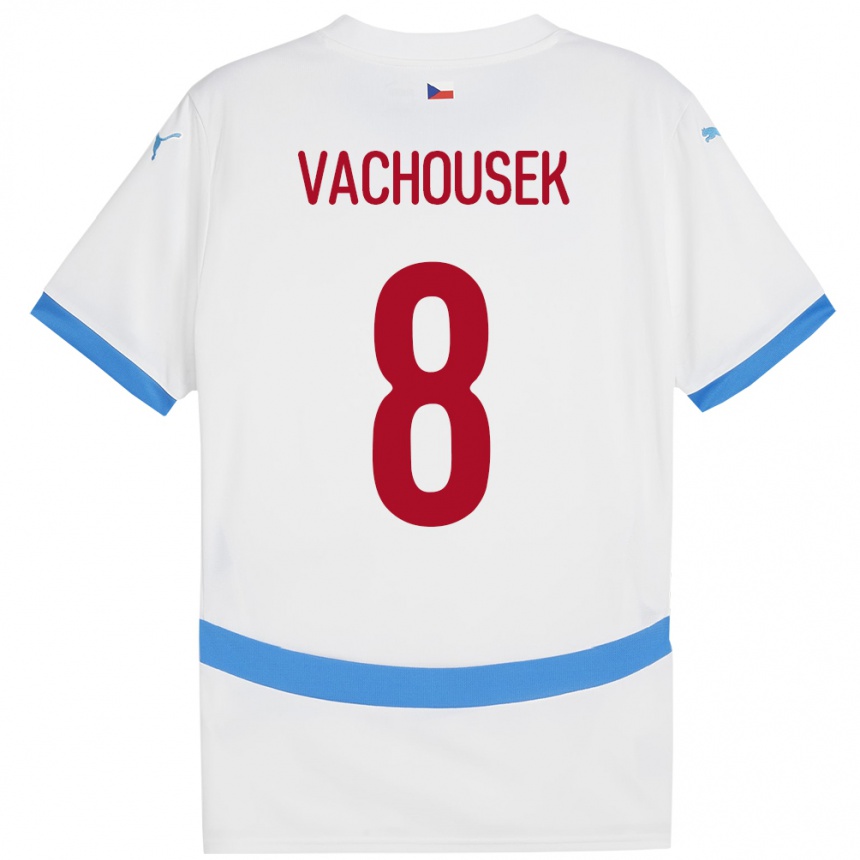 Kids Football Czech Republic Tadeas Vachousek #8 White Away Jersey 24-26 T-Shirt Canada