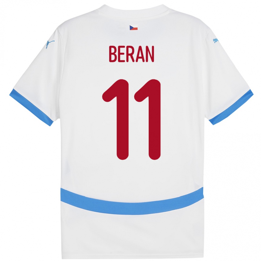 Kids Football Czech Republic Stepan Beran #11 White Away Jersey 24-26 T-Shirt Canada