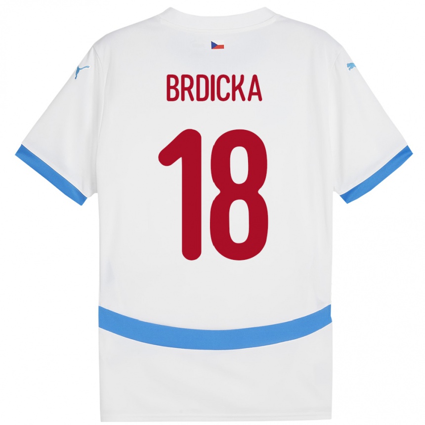 Kids Football Czech Republic Filip Brdicka #18 White Away Jersey 24-26 T-Shirt Canada