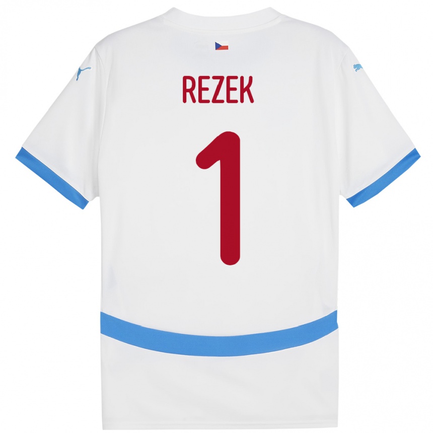 Kids Football Czech Republic Adam Rezek #1 White Away Jersey 24-26 T-Shirt Canada