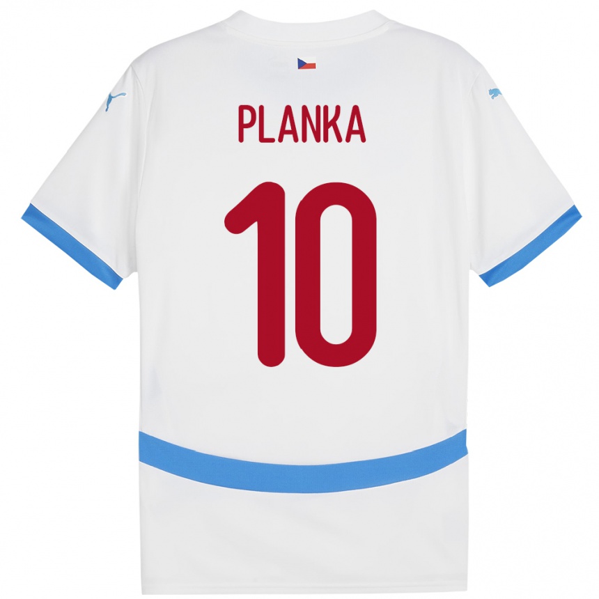 Kids Football Czech Republic David Planka #10 White Away Jersey 24-26 T-Shirt Canada