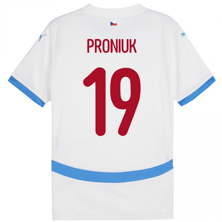 Kids Football Czech Republic Adam Proniuk #19 White Away Jersey 24-26 T-Shirt Canada