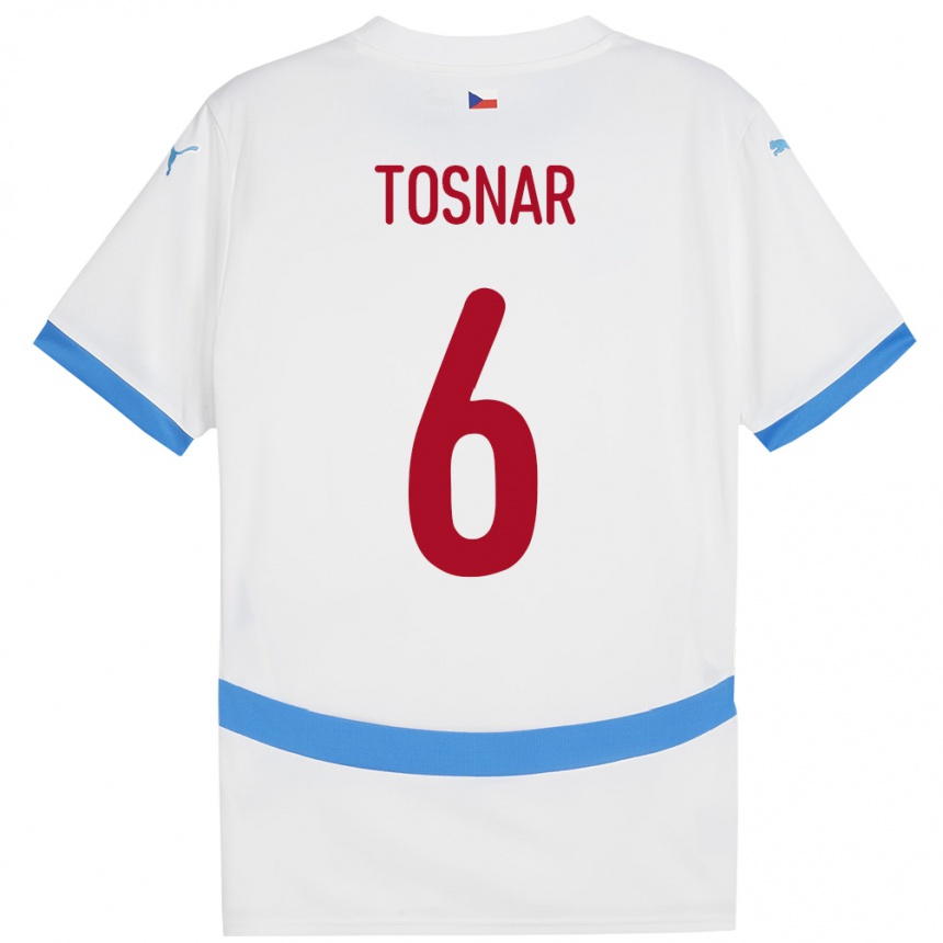 Kids Football Czech Republic Jakub Tosnar #6 White Away Jersey 24-26 T-Shirt Canada