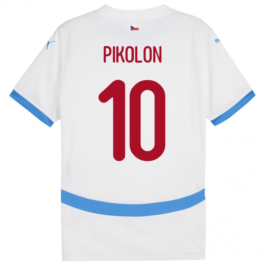 Kids Football Czech Republic Samuel Pikolon #10 White Away Jersey 24-26 T-Shirt Canada