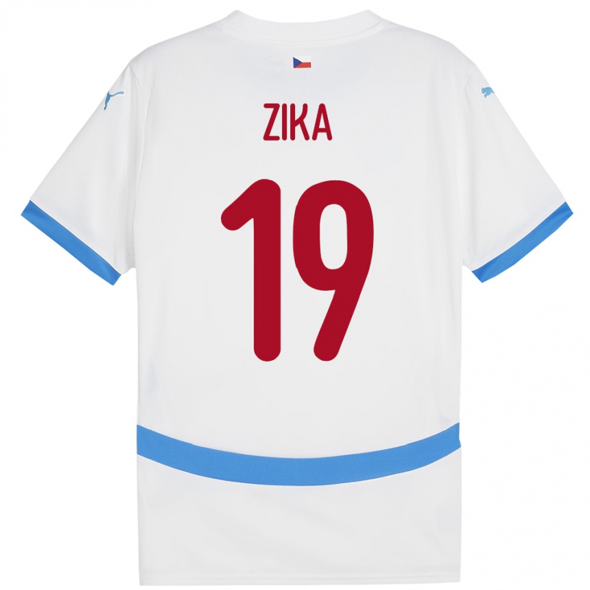 Kids Football Czech Republic Petr Zika #19 White Away Jersey 24-26 T-Shirt Canada