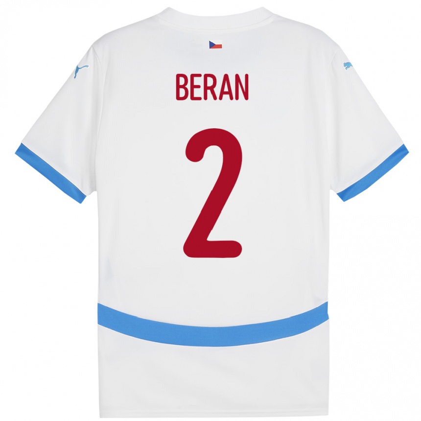 Kids Football Czech Republic Stepan Beran #2 White Away Jersey 24-26 T-Shirt Canada