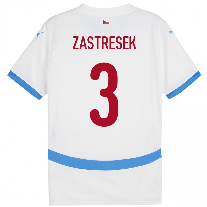 Kids Football Czech Republic Matous Zastresek #3 White Away Jersey 24-26 T-Shirt Canada