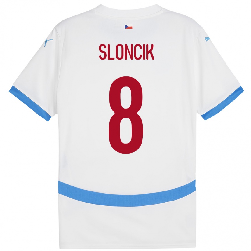 Kids Football Czech Republic Simon Sloncik #8 White Away Jersey 24-26 T-Shirt Canada