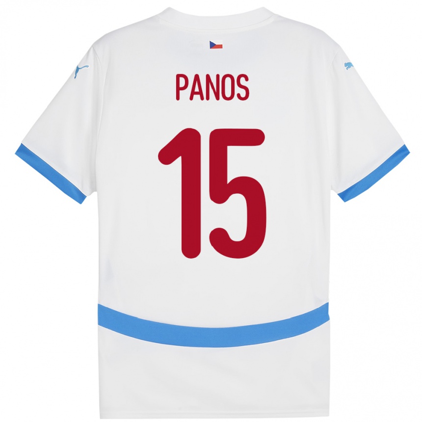 Kids Football Czech Republic Jiri Panos #15 White Away Jersey 24-26 T-Shirt Canada