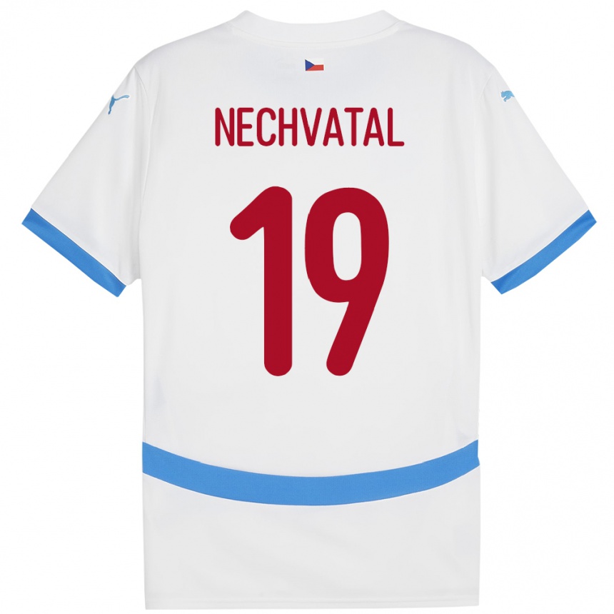 Kids Football Czech Republic Matyas Nechvatal #19 White Away Jersey 24-26 T-Shirt Canada