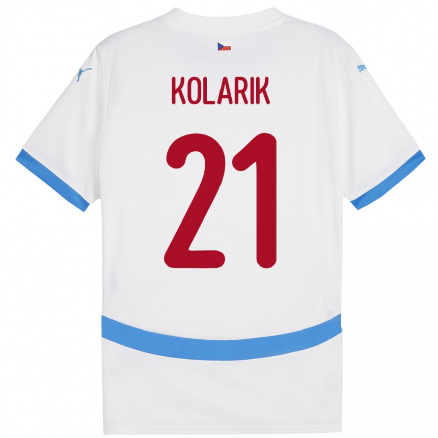 Kids Football Czech Republic Josef Kolarik #21 White Away Jersey 24-26 T-Shirt Canada