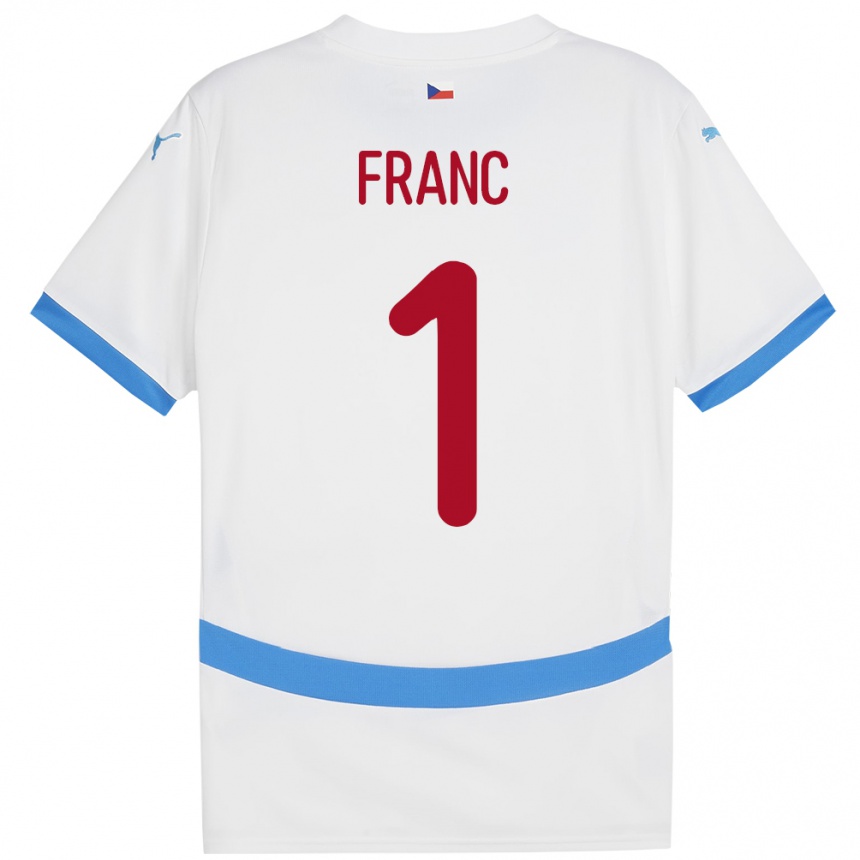 Kids Football Czech Republic Lukas Franc #1 White Away Jersey 24-26 T-Shirt Canada