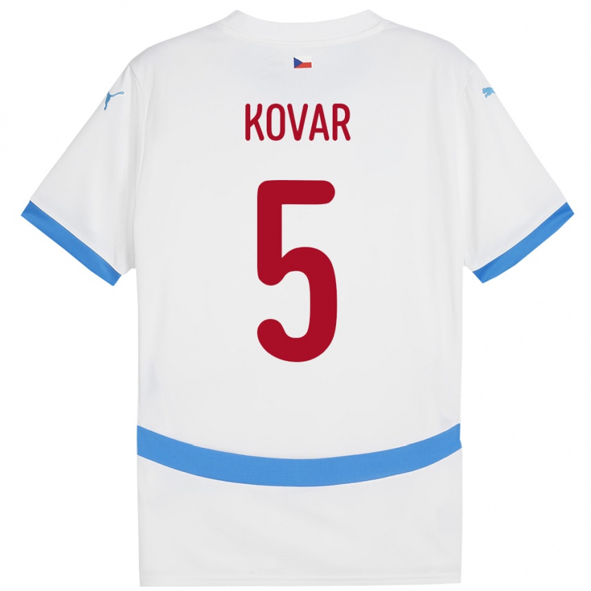 Kids Football Czech Republic Martin Kovar #5 White Away Jersey 24-26 T-Shirt Canada