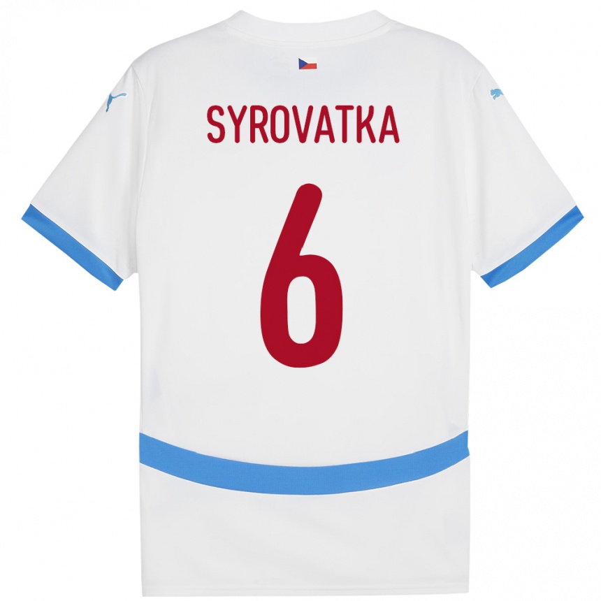 Kids Football Czech Republic Matyas Syrovatka #6 White Away Jersey 24-26 T-Shirt Canada