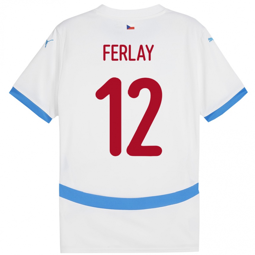 Kids Football Czech Republic Ruben Ferlay #12 White Away Jersey 24-26 T-Shirt Canada