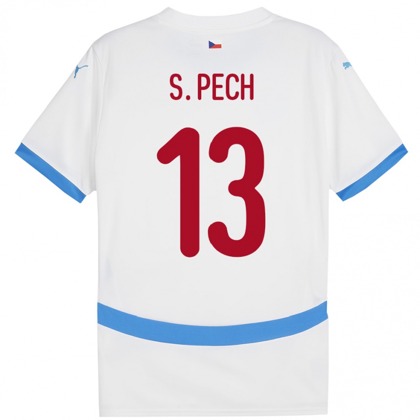 Kids Football Czech Republic Sebastian Pech #13 White Away Jersey 24-26 T-Shirt Canada