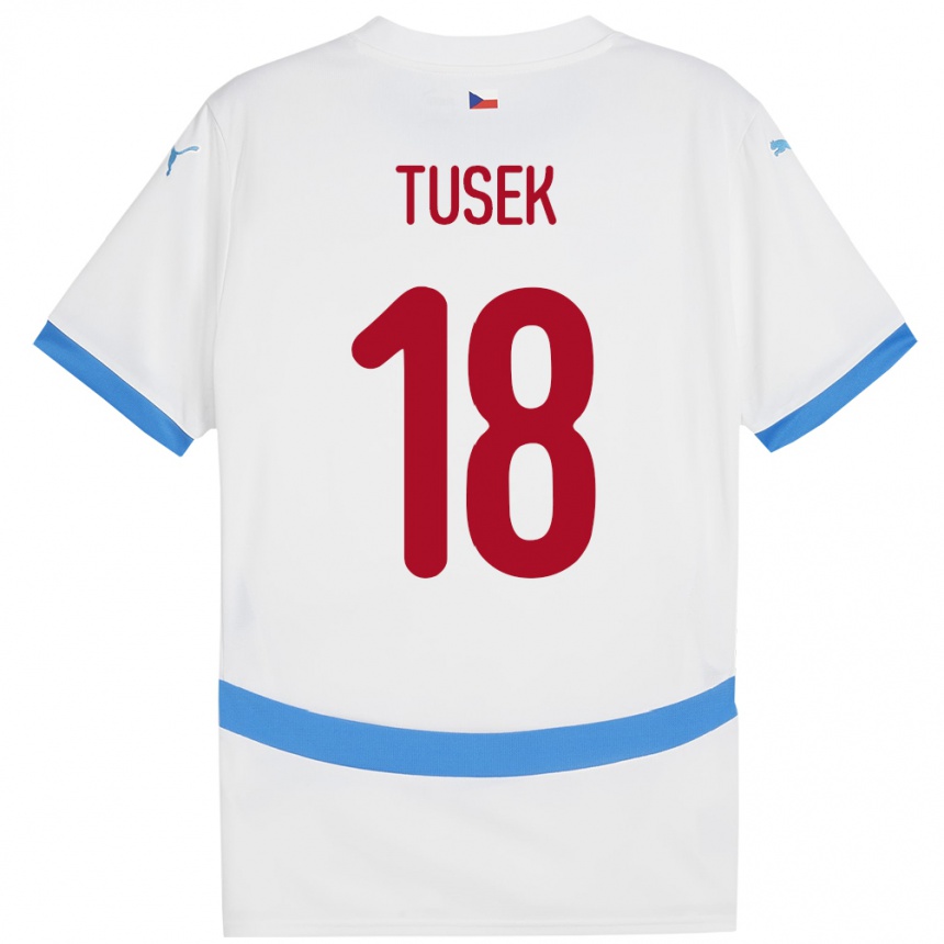 Kids Football Czech Republic Adam Tusek #18 White Away Jersey 24-26 T-Shirt Canada