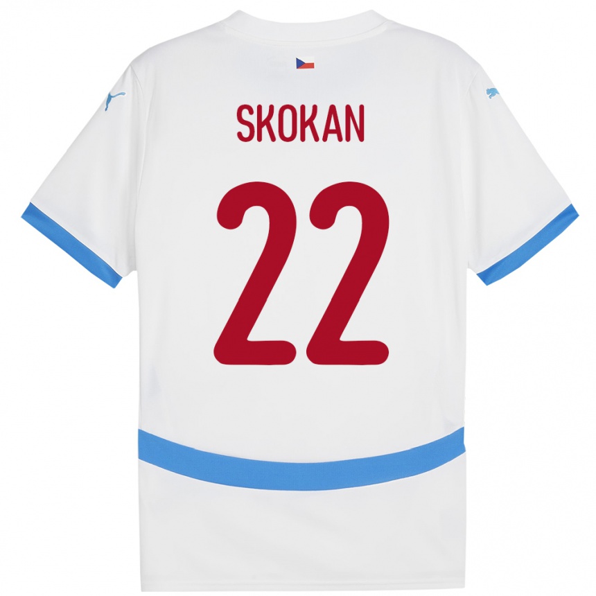 Kids Football Czech Republic Vitek Skokan #22 White Away Jersey 24-26 T-Shirt Canada