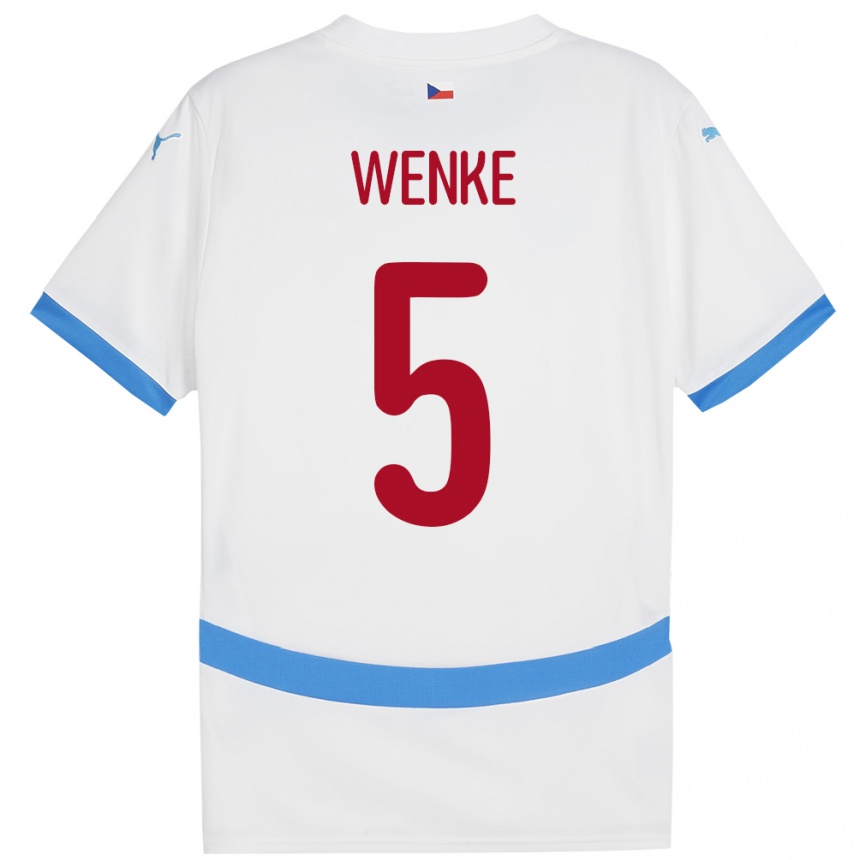 Kids Football Czech Republic Eduard Wenke #5 White Away Jersey 24-26 T-Shirt Canada