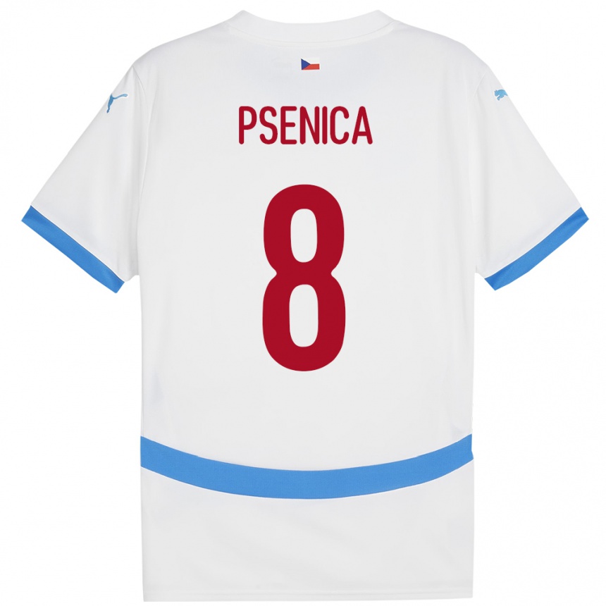 Kids Football Czech Republic Jiri Psenica #8 White Away Jersey 24-26 T-Shirt Canada