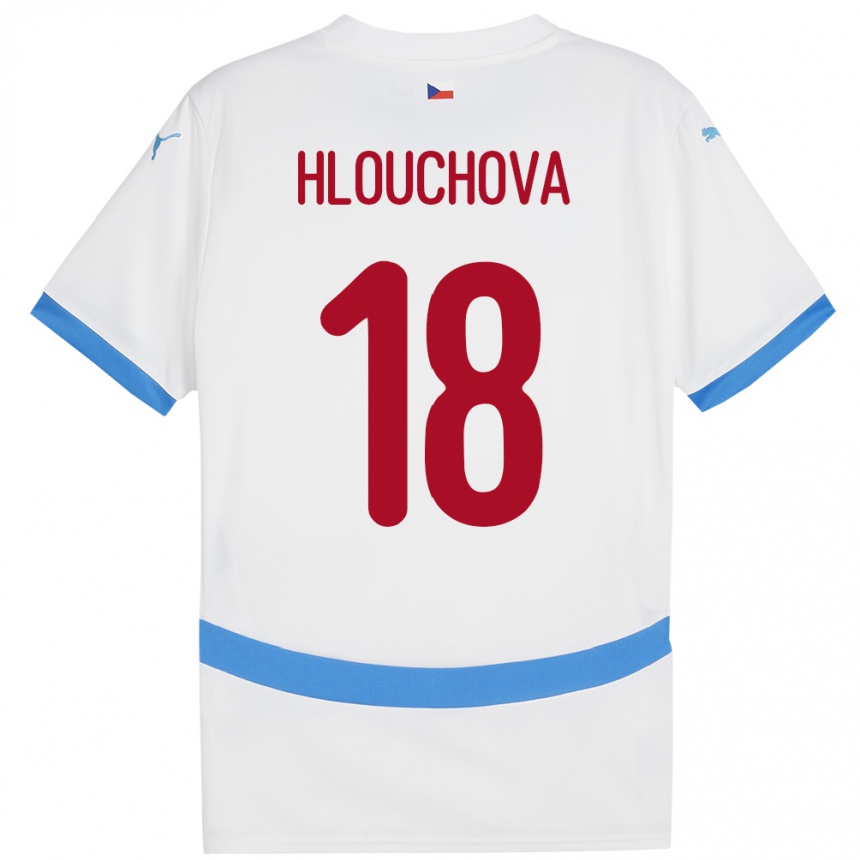 Kids Football Czech Republic Radka Hlouchová #18 White Away Jersey 24-26 T-Shirt Canada