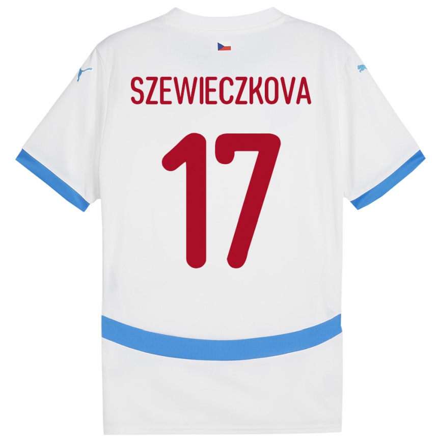 Kids Football Czech Republic Tereza Szewieczková #17 White Away Jersey 24-26 T-Shirt Canada