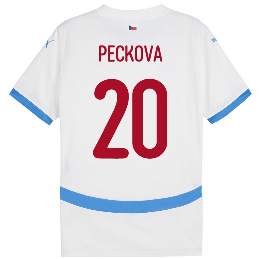 Kids Football Czech Republic Alena Pěčková #20 White Away Jersey 24-26 T-Shirt Canada