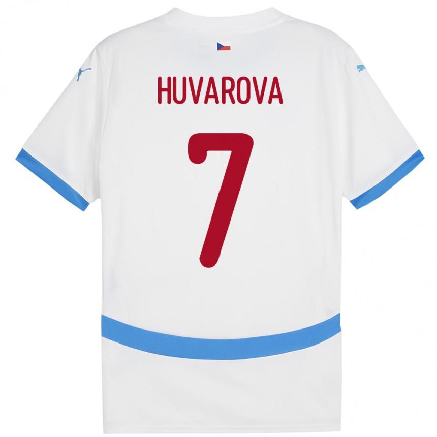 Kids Football Czech Republic Dominika Huvarová #7 White Away Jersey 24-26 T-Shirt Canada