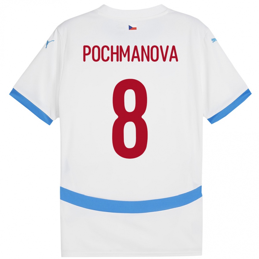 Kids Football Czech Republic Aneta Pochmanová #8 White Away Jersey 24-26 T-Shirt Canada