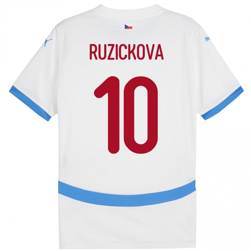 Kids Football Czech Republic Kristýna Růžičková #10 White Away Jersey 24-26 T-Shirt Canada