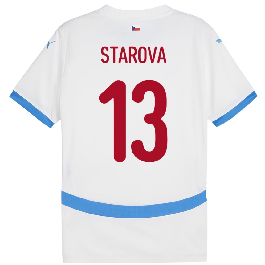 Kids Football Czech Republic Antonie Stárová #13 White Away Jersey 24-26 T-Shirt Canada