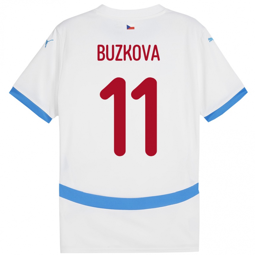 Kids Football Czech Republic Kateřina Bužková #11 White Away Jersey 24-26 T-Shirt Canada