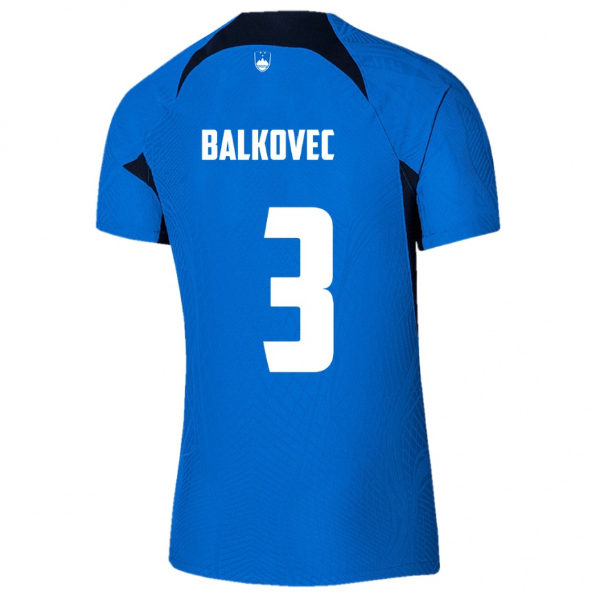 Kids Football Slovenia Jure Balkovec #3 Blue Away Jersey 24-26 T-Shirt Canada