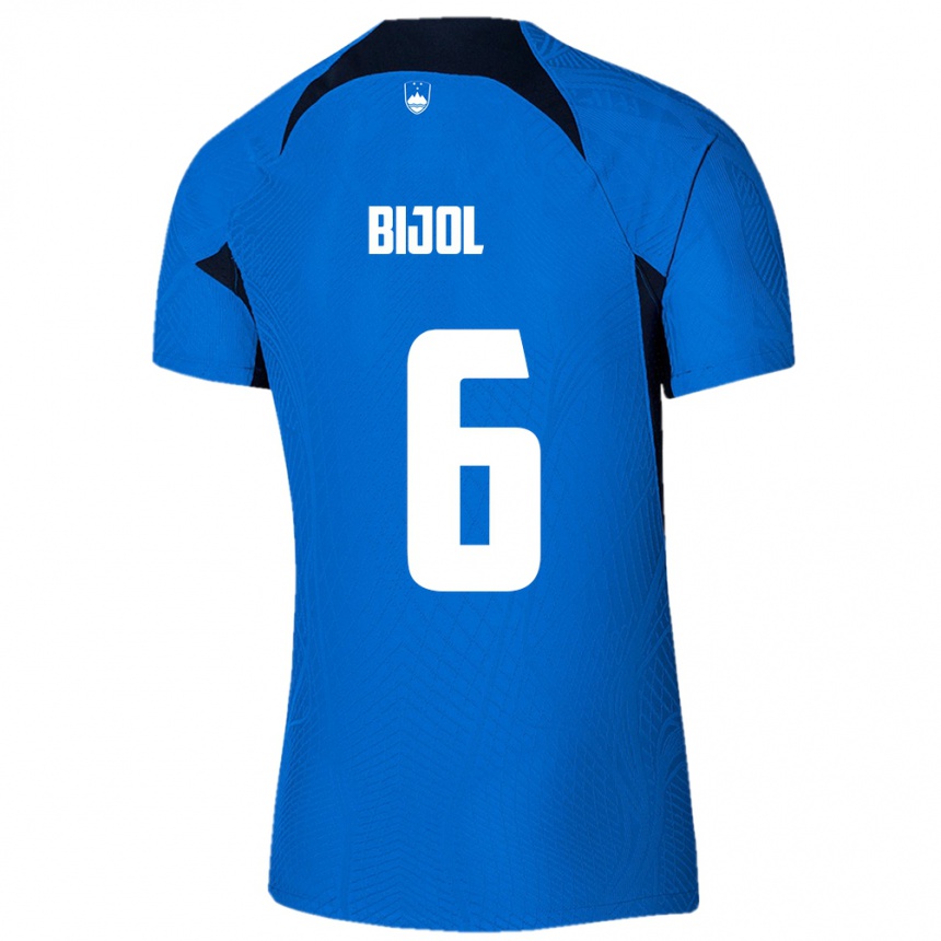 Kids Football Slovenia Jaka Bijol #6 Blue Away Jersey 24-26 T-Shirt Canada