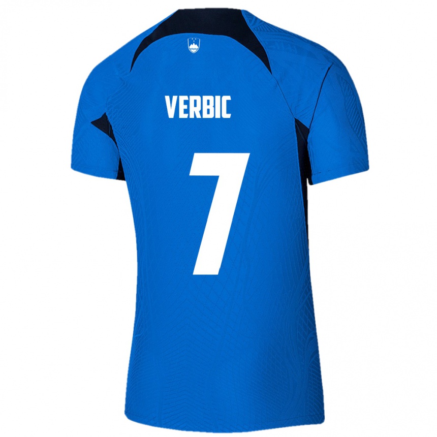 Kids Football Slovenia Benjamin Verbic #7 Blue Away Jersey 24-26 T-Shirt Canada