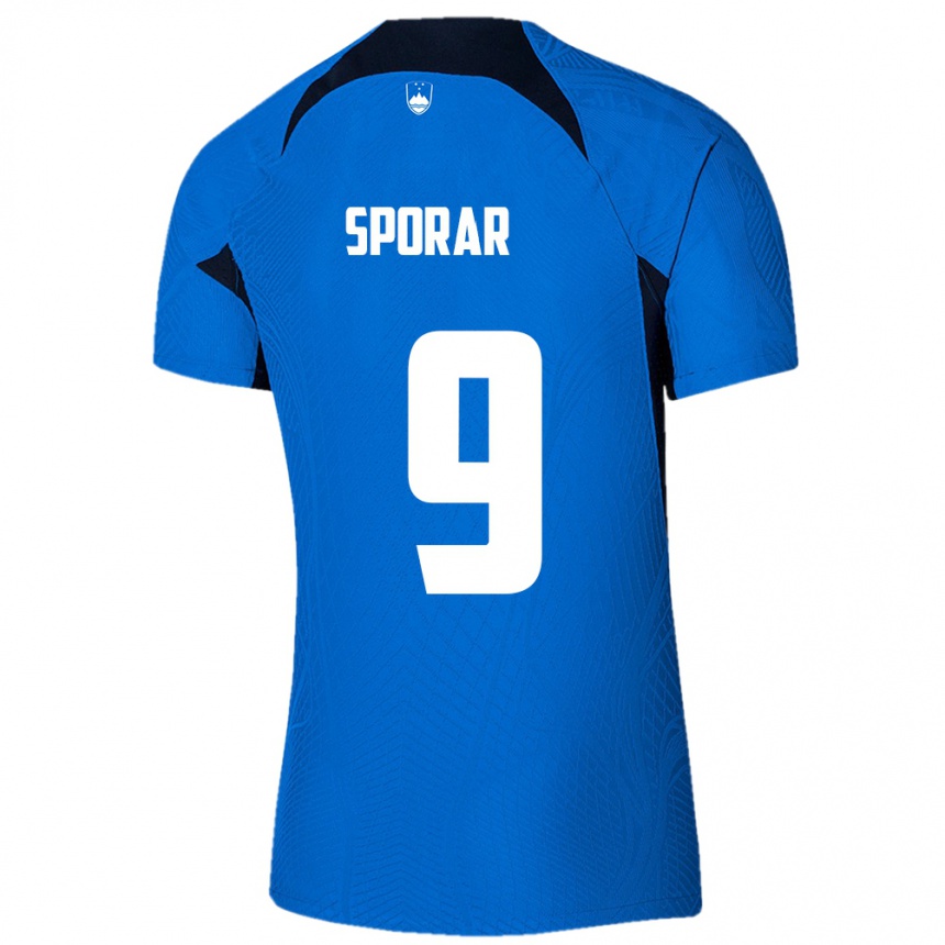 Kids Football Slovenia Andraz Sporar #9 Blue Away Jersey 24-26 T-Shirt Canada