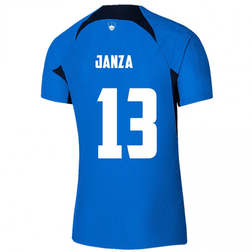 Kids Football Slovenia Erik Janza #13 Blue Away Jersey 24-26 T-Shirt Canada