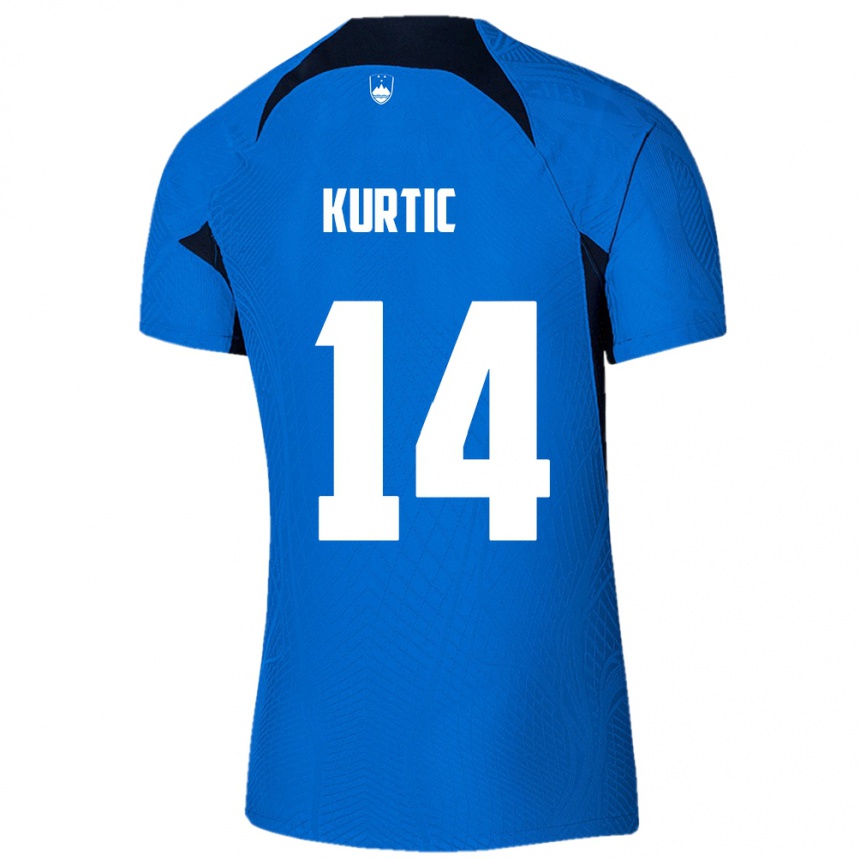 Kids Football Slovenia Jasmin Kurtic #14 Blue Away Jersey 24-26 T-Shirt Canada